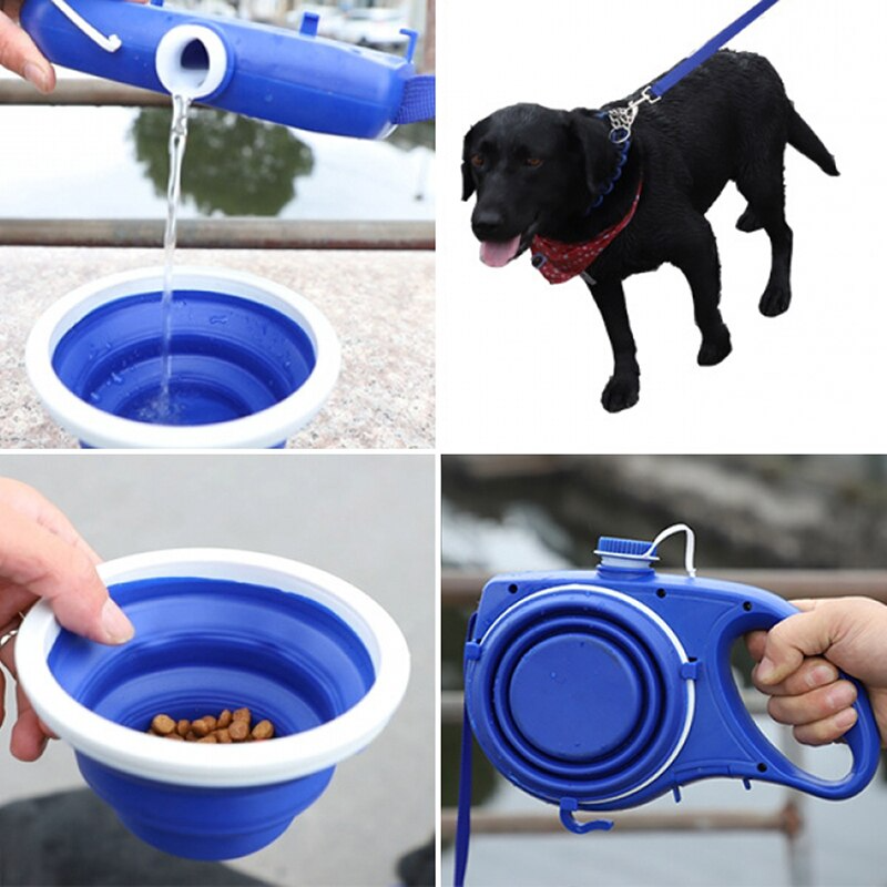 HydraPaw™ 2-in-1 Dog Leash with Built-In Water Bottle & Bowl